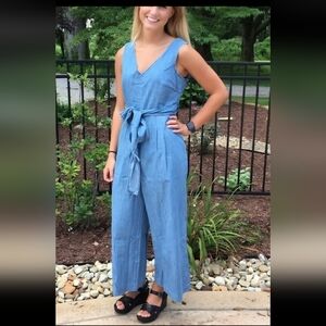 J.Crew Wrap-Tie Jumpsuit in Dalton Wash Chambray Blue, Size 6, Style#L1637